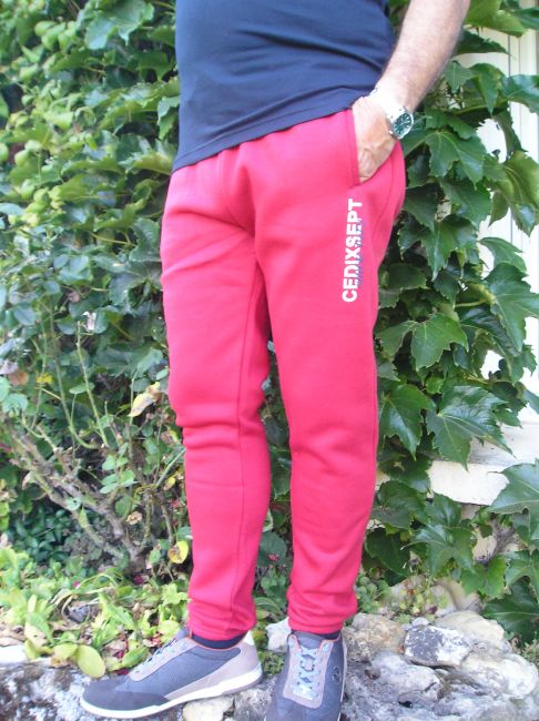 pantalon jogging rouge sénior