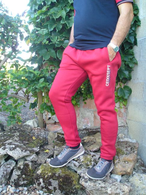 pantalon jogging rouge sénior